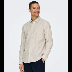 ONLY & SONS Tan Tailored Casual Shirt